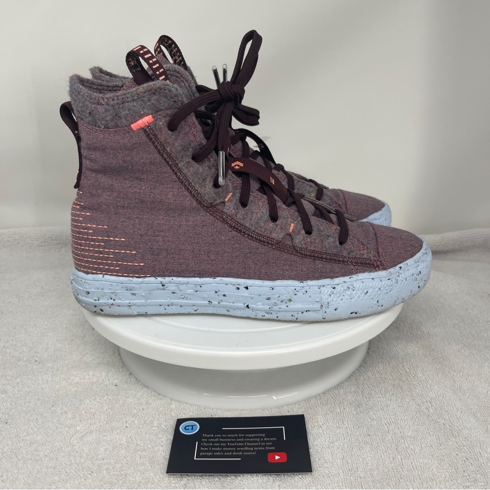 Converse Chuck Taylor Crater High Women’s Size 8 US Burgundy Sneakers 169416C